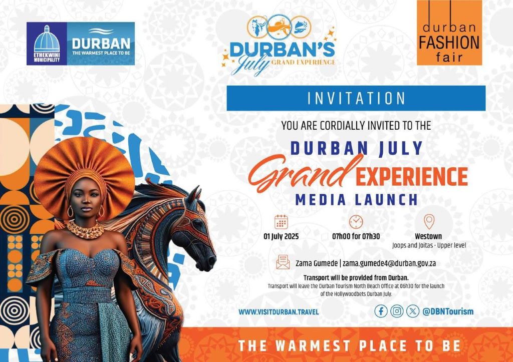 CITY AND LOCAL TOURISM STAKEHOLDERS TO UNVEIL DURBAN JULY PLANS AND ACTIVITIES